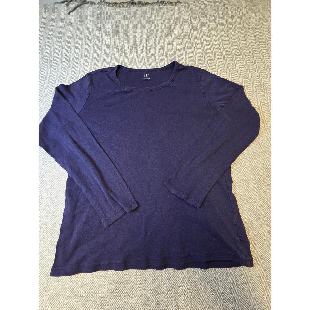 Gap Favorite T-Shirt Men XL Navy Blue Relaxed Fit Long Sleeve Crew Neck Pullover